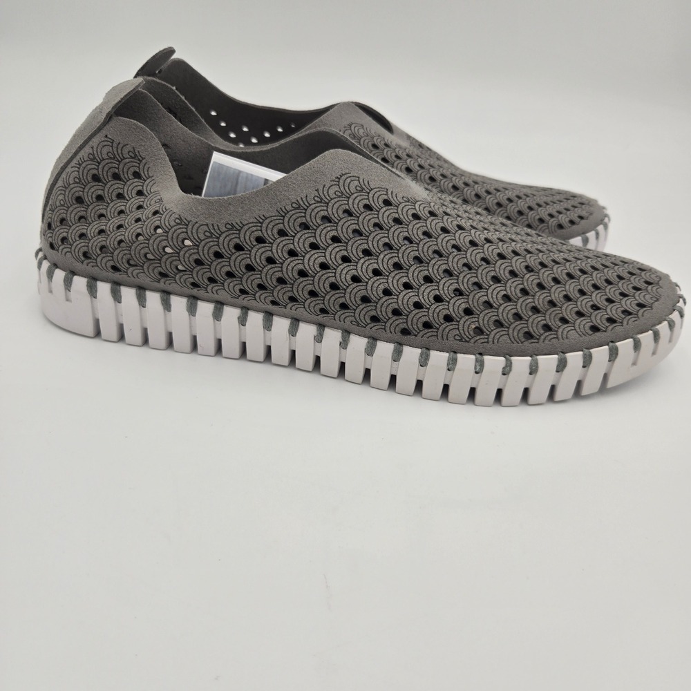 Ilse Jacobsen Tulip 139 Grey Perforated Slip On Sneakers Womens 40 Flats EUC - Picture 5 of 8